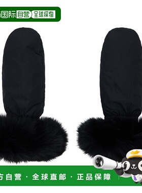 1h可退 潮奢 YVES SALOMON 女士 黑色手套 26W23WAA617XXD