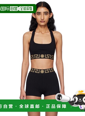 1h可退 潮奢 versace 范思哲 女士 黑色 Greca Border 法式文胸 A