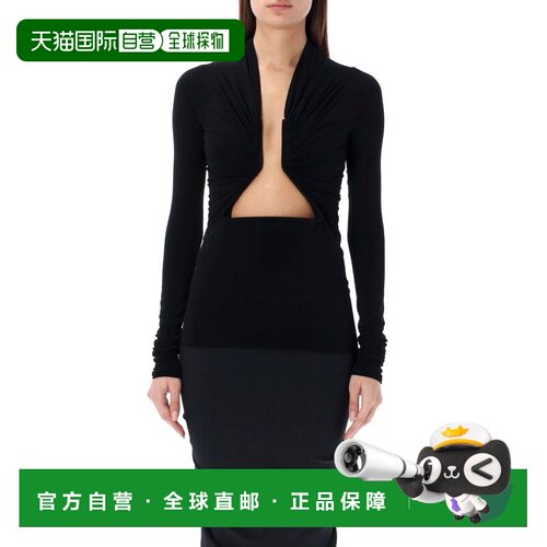 RICK OWENS 女士T恤 RP01D2222HBZ09 AW2024 黑色