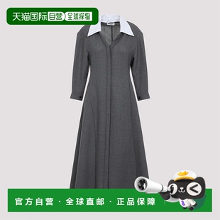 Sander 吉尔 桑达 1h可退 对比色衣领中长连衣裙 Jil 女士 潮奢