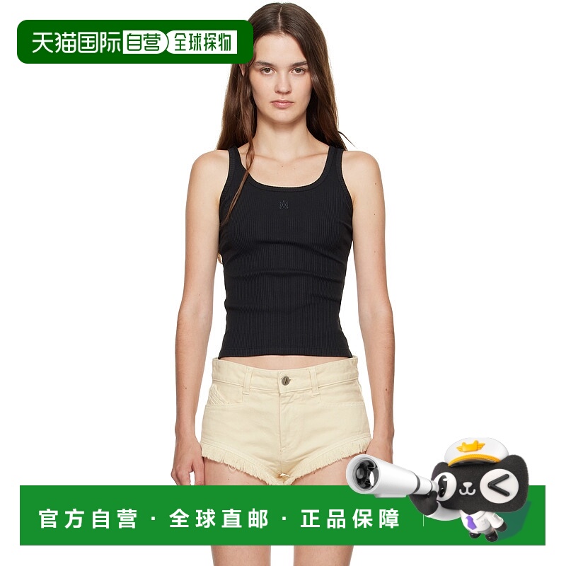 1h可退 潮奢 AMIRI 女士 黑色 MA Embroidery 背心 AWJYTT1010