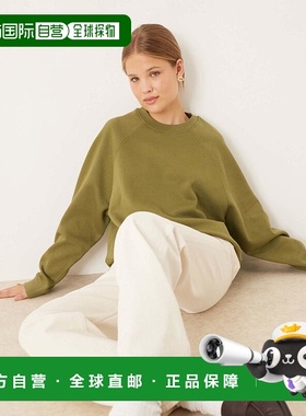 1h可退 潮奢 ASOS 女士 brushback 设计宽松款插肩卫衣(卡其色)