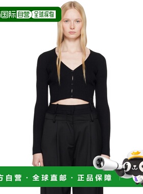 1h可退 潮奢 Courreges 女士 黑色 Solar Light Rib 开衫 225MGI0