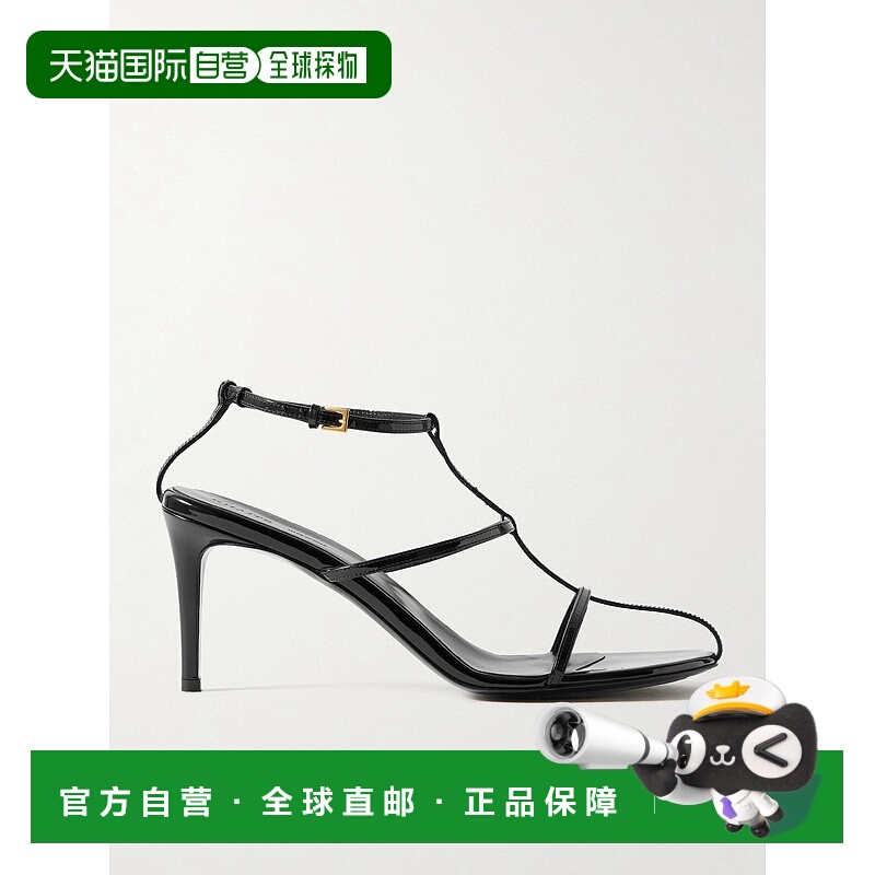 1h可退 潮奢 KHAITE 女士 罗马风漆皮凉鞋 F3083938BLACK200