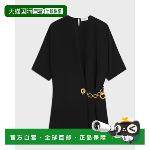 CELINE 女士夹克 RR0K80T2538NO SS2026 黑色 Cady wrap dress