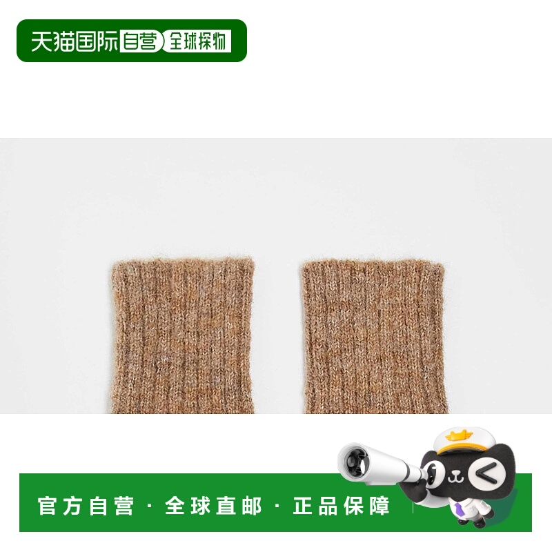 1h可退 潮奢 ASOS 女士 roll 设计边羊毛混合驼色手套