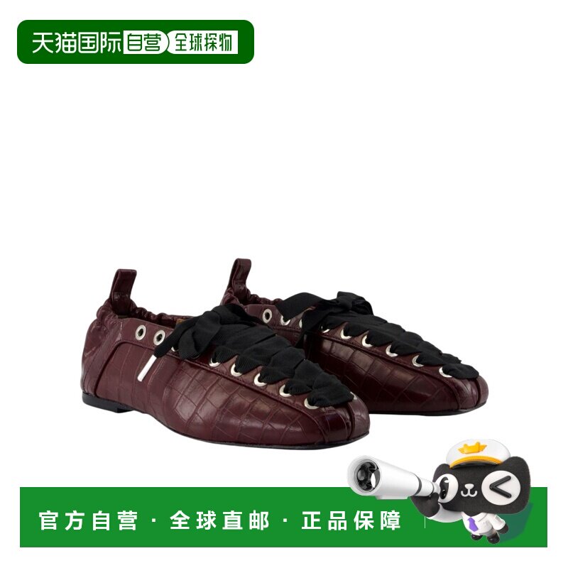 GANNI 女士芭蕾乐福鞋 B1020043436 SS2026 粉红色 系带芭蕾舞鞋