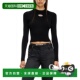 OVAL 女款 D系列 套头短款 DIESEL 针织衫 金属logo柔软修身 长袖 黑