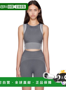 1h可退 潮奢 On 女士 灰色 Studio Knit Crop 运动上装 1WF102509