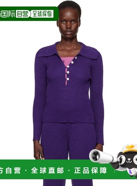 1h可退 潮奢 Bode 女士 紫色 Quincy Polo 衫 WRF24KT025针织衫