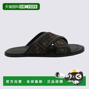 7X1548AJZEF0R7R 凉鞋 AW2025 黑色 slides FENDI Logo 男士