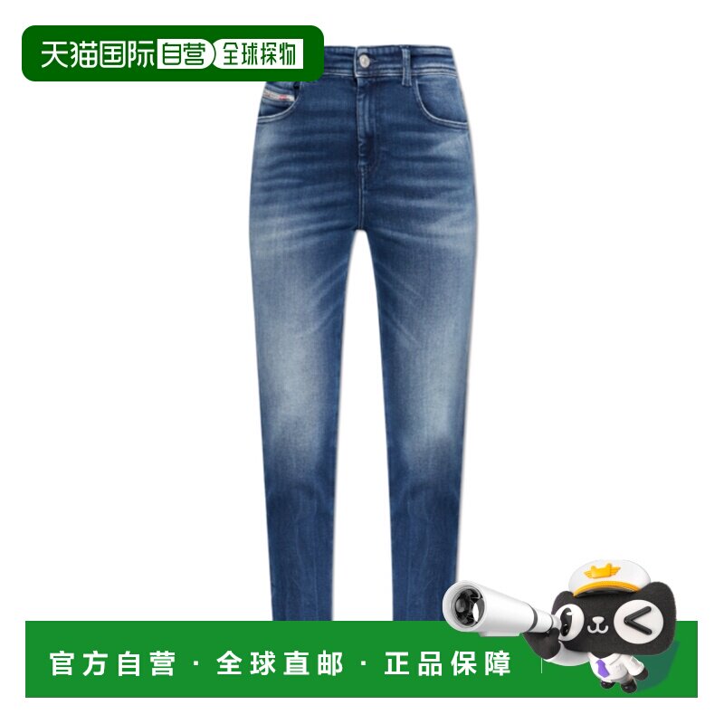 1h可退 DIESEL 女士牛仔裤 A0359709N1301 SS2026 蓝色 腰带环牛