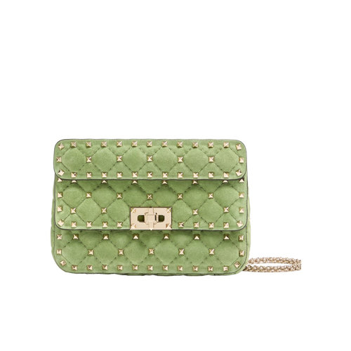 VALENTINO 女士斜挎包 WB0123KQQNPO SS2026 绿色 铆钉单肩包