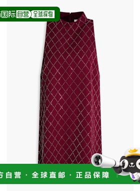 1h可退 潮奢 Sandro 女士 水晶装饰针织迷你连衣裙 SFPRO03840BOR