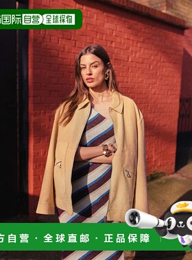 1h可退 潮奢 Topshop 女士 针织单肩条纹长款连衣裙