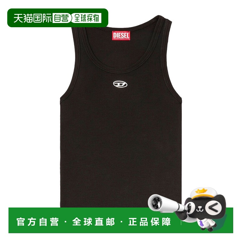 DIESEL 女士背心吊带 A199080JMBA900 AW2025 黑色 修身罗纹背心