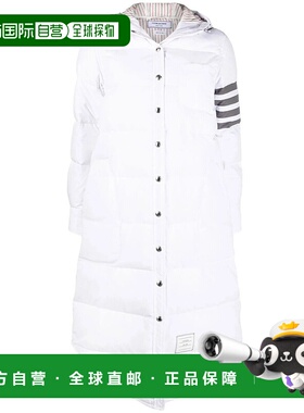 THOM BROWNE 女士外套 FOD025X05222100 CO 白色 4-Bar hooded pa