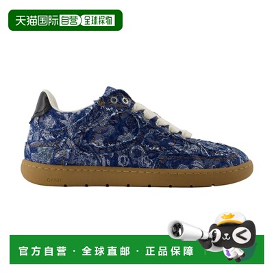 GANNI 女士运动鞋 B1040010 SS2026 蓝色 Ganni Tapestry Sneaker