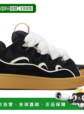 1h可退 潮奢 Lanvin 朗雯 女士 黑色 Curb Leather 运动鞋 FUSKDK