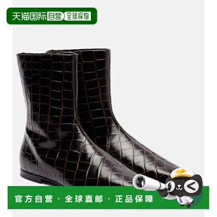 1h可退 潮奢 toteme 女士 鳄鱼纹皮质短靴 brown棕色 舒适时尚