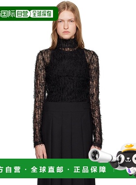 1h可退 潮奢 RÓhe 女士 黑色 Textured 高领衫 41333048