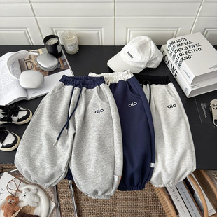 男童运动休闲裤秋冬装儿童阔腿卫裤中小童长裤女童裤子alo童装款