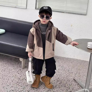 童装男童夹棉外套秋冬2025新款儿童加棉加厚棉服男宝宝冬装棉袄潮