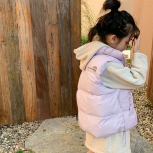 儿童羽绒马甲外套秋冬2025男女童立领宝宝坎肩加厚外穿白鸭绒马夹