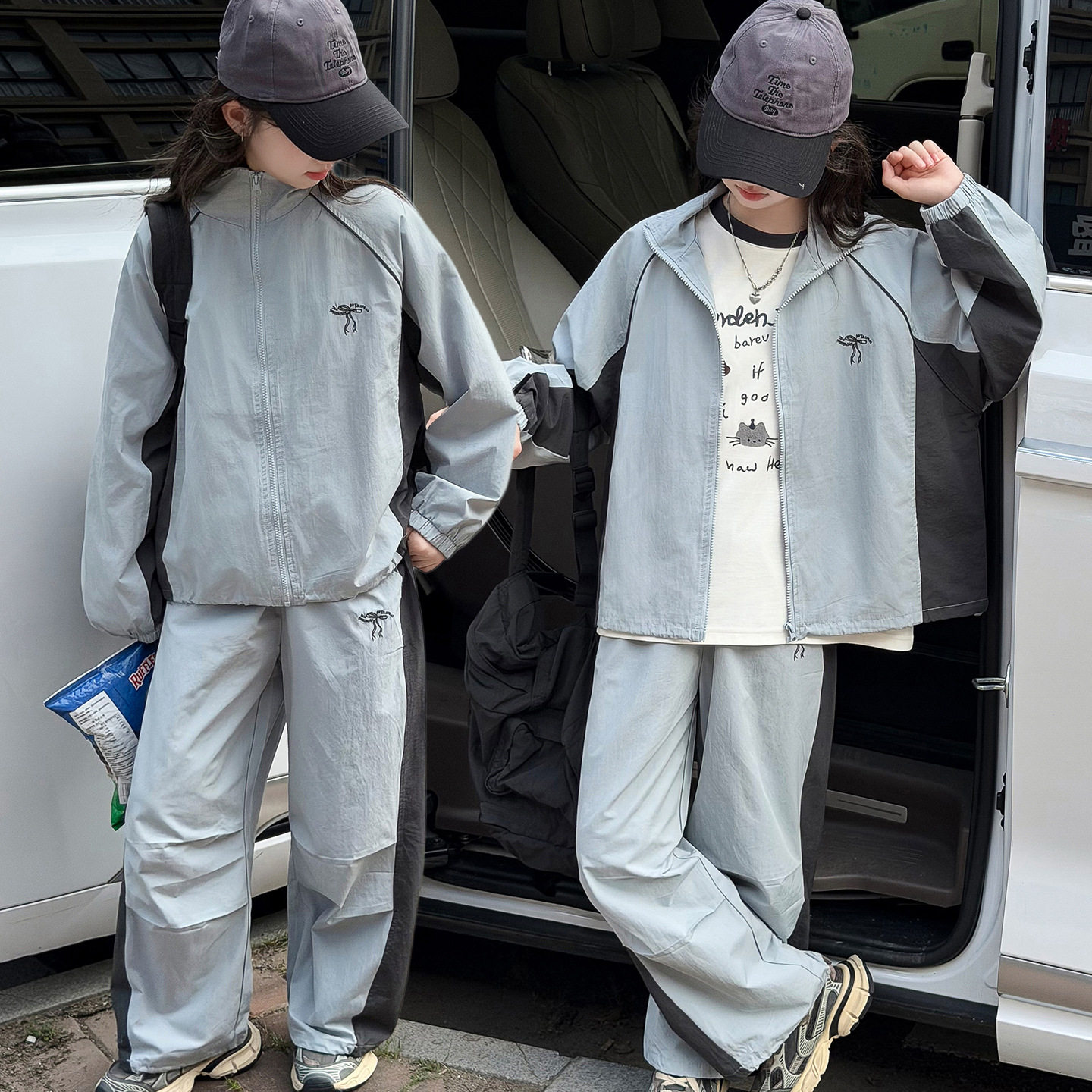 儿童装女童秋装外套套装2026新款春秋款中大童运动秋季冲锋衣时髦