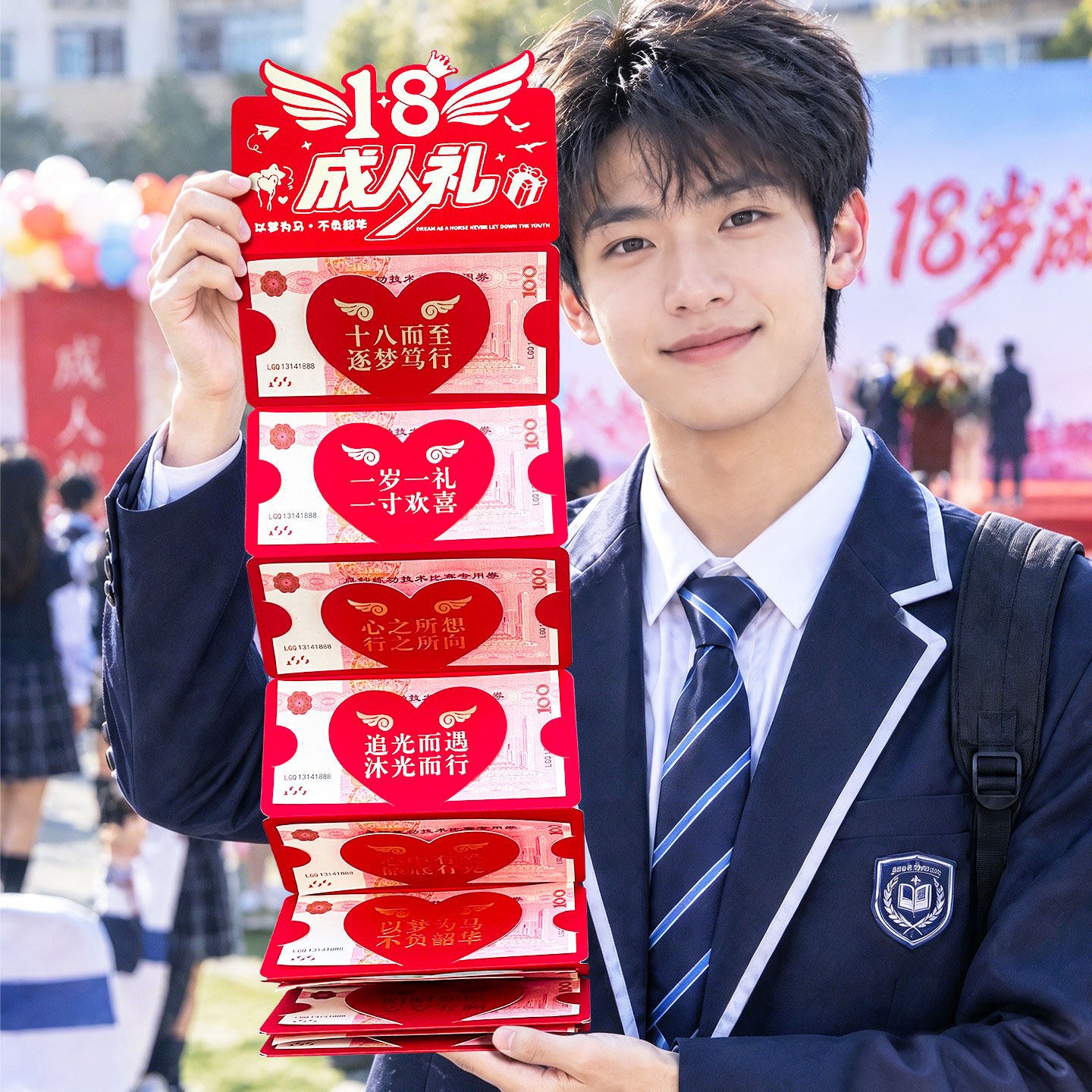 18岁成人礼祝福红包中考高考仪式感礼物惊喜创意折叠长利是封高档