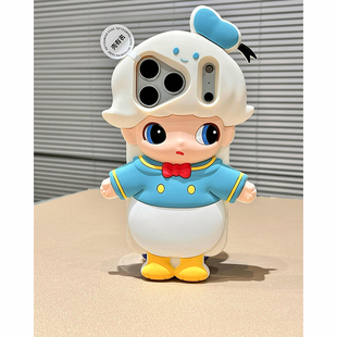 欧略 软萌可爱立体唐老鸭男孩适用苹果17promax手机壳15新款iPhone16硅胶14超好看13防摔保护套17pro女软壳