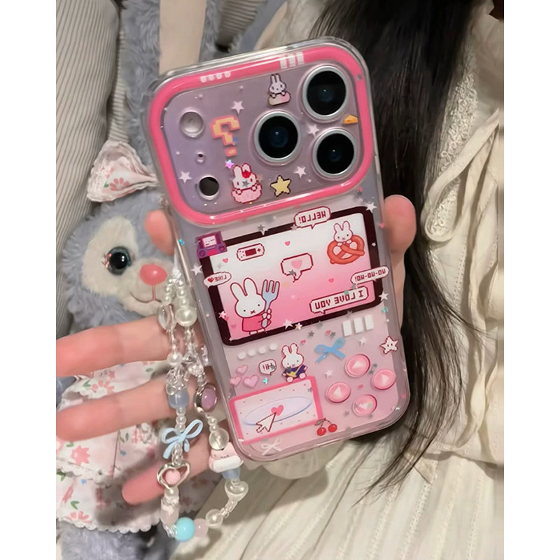 欧略 卡通可爱米菲兔游戏机带链条适用苹果17promax手机壳15新款iPhone16超好看14创意女款17pro防摔保护套,3C数码配件,手机保护套/壳,淘宝优惠券,粉丝福利购,淘宝优惠卷