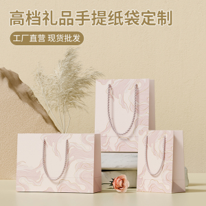 可定制高档礼品袋圣诞节购物袋手提袋服装店卡纸袋印logo牛皮纸袋