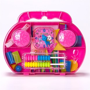 多奇文具多功能学具盒学习时钟计数器几何体计数棒学习币数学教具