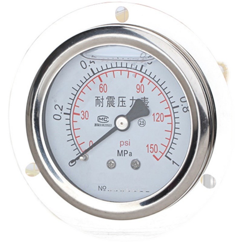 YN-60ZT轴向带边耐震压力表/水/气/液/油/1.6-2.5-4.0-6.0-10MPa