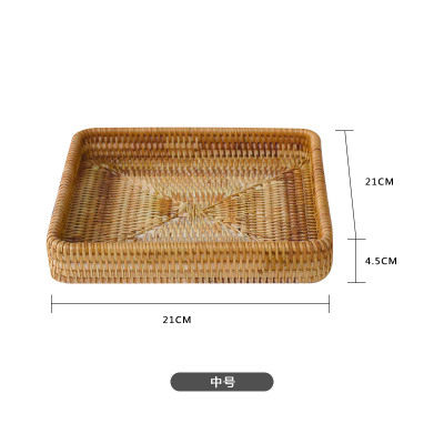 越南手工编织收纳筐藤编储物水果篮长方形面包陈列蔬菜篮子置物篮