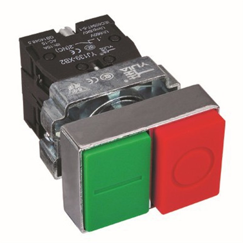 按钮开关 XB2-11B 一开一闭不R带灯双位自复按钮