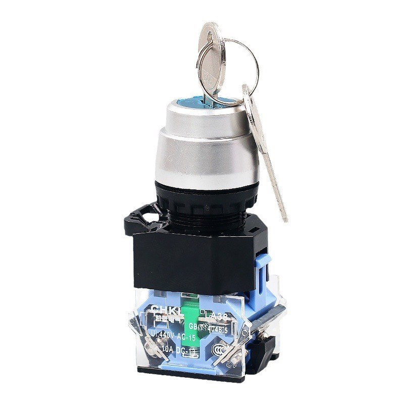 旋钮电源锁带钥匙LA3m8-11Y2 20Y3自锁自复位22mm二档三档旋转开