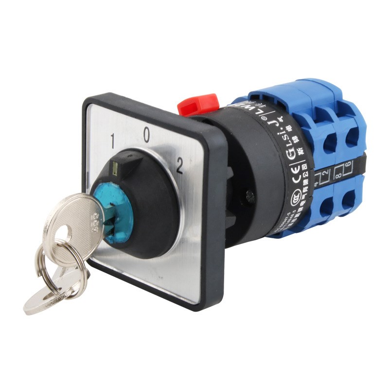 LW26-20/2 lOMS单孔带钥匙万能转换开关三档双电源切换电机正反转