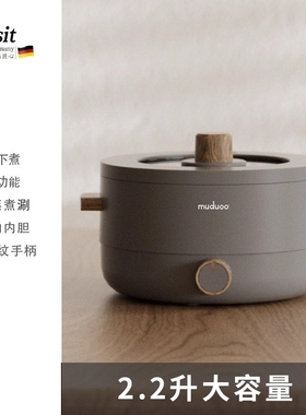 德国电煮锅多功能家用小型蒸煮一体锅学生宿舍神器电火锅大容量锅