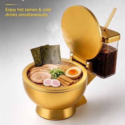 热销Toilet Shaped Ramen Bowl Set马桶拉面碗