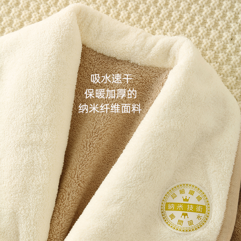可爱儿童睡袍冬季加厚款男童女童浴袍男孩宝宝睡衣秋冬保暖中大童