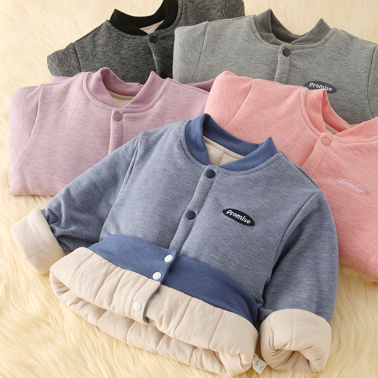 儿童三层夹棉秋冬保暖棉袄