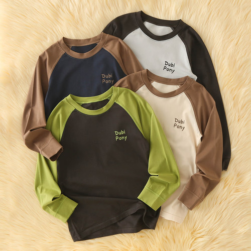 儿童长袖T恤圆领上衣宝宝秋衣