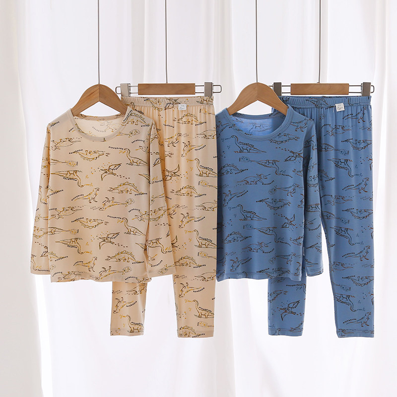 莫代尔无骨长袖空调服内衣套装