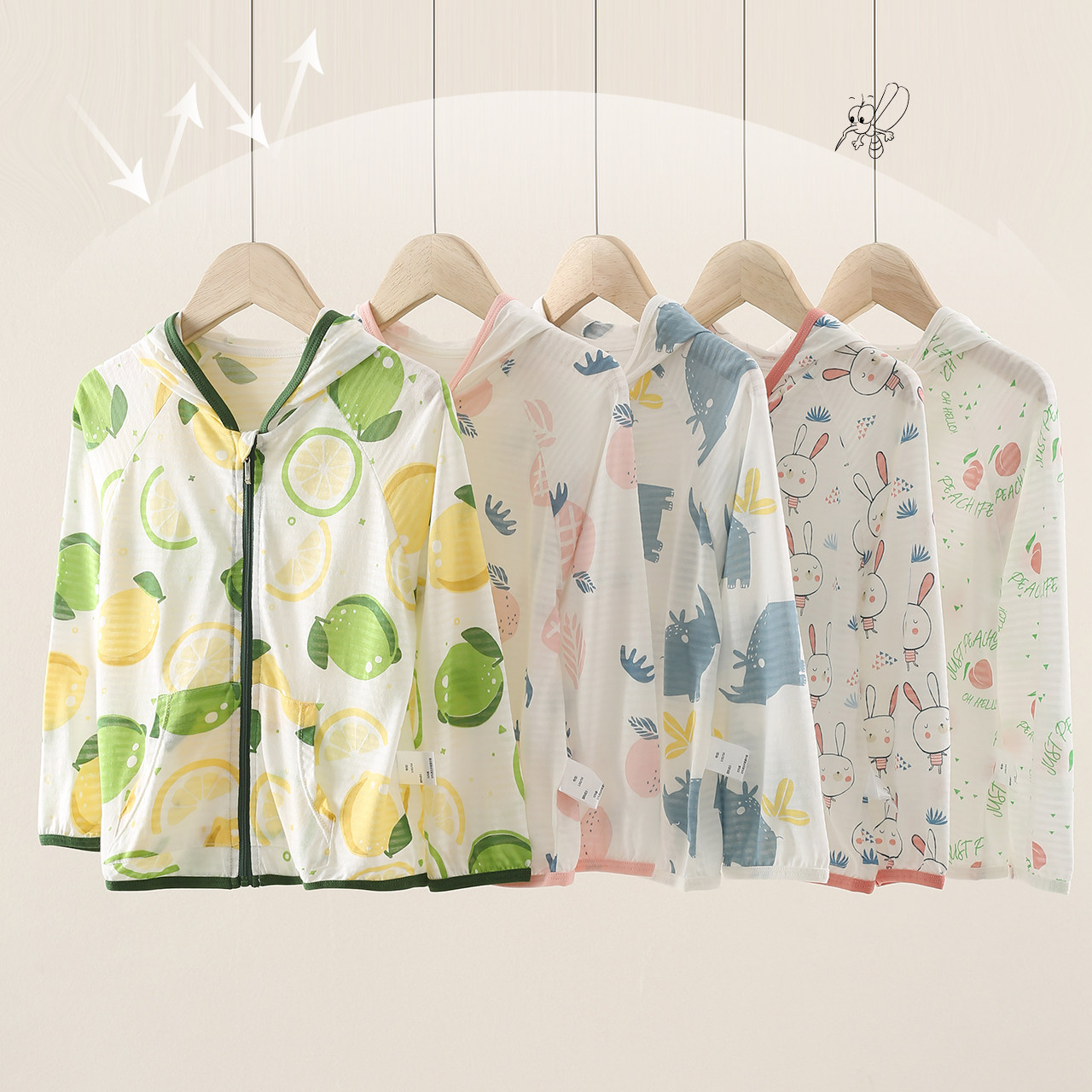 纯棉儿童防晒衣超薄透气宝宝上衣防紫外线夏男童女童空调服皮肤衣