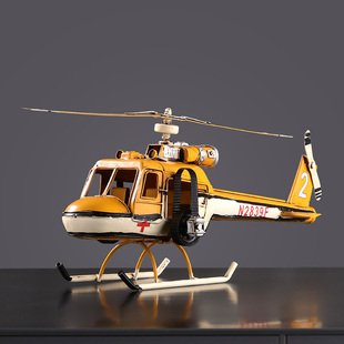 复古怀旧物件铁艺武装飞机模型摆件工艺品家居客厅酒柜装饰品摆设