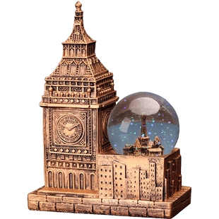 复古大笨钟摆件桌面创意水晶球客厅玄关家居怀旧装饰品小众高级感