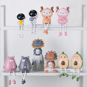 ins风北欧可爱个性 吊腿吊脚娃娃少女心房间装 饰品卧室内小摆件设