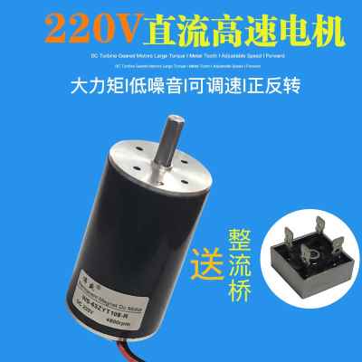 DC220V直流高速电机100W大扭力正反转马达车床佛珠机电机220v小型